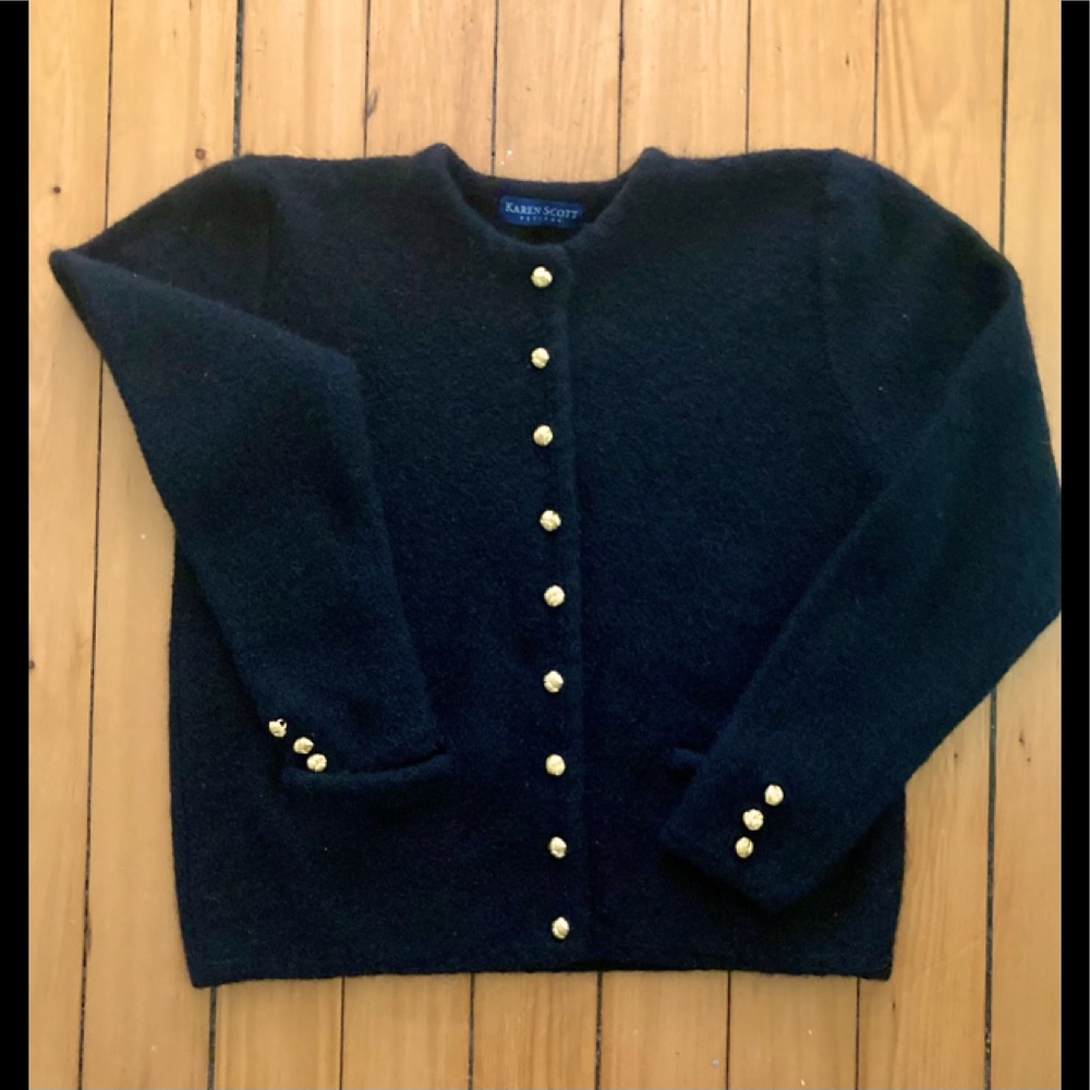 Vintage Boiled Wool Button Down Sweater
